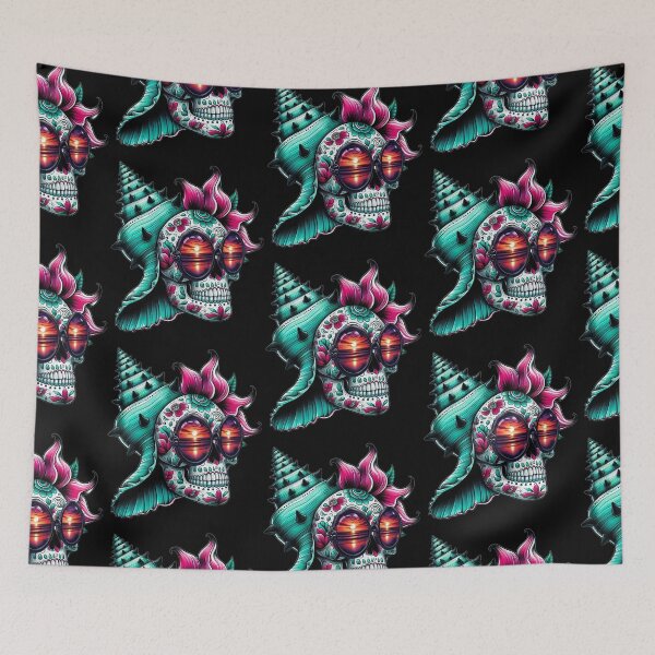 Item preview, Boho Sugar Skull Seashell Ocean Sunset designed and sold by Szpaku desart .