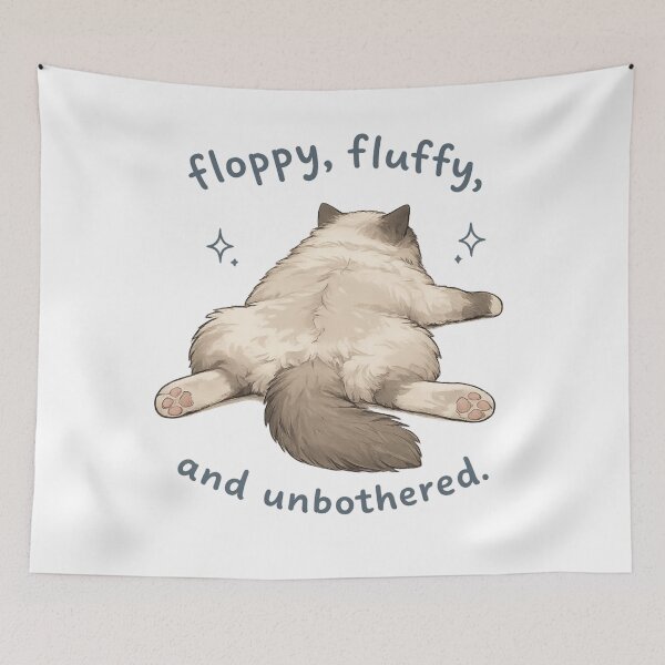 Item preview, Floppy Fluffy and Unbothered Ragdoll Cat | Lazy Cat | Cozy Cat Lover Gift designed and sold by NostasStuff.