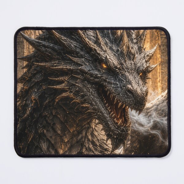 Item preview, Black Dragon Warrior – Dark Fantasy Dragon Creature Design designed and sold by DrakariArt.