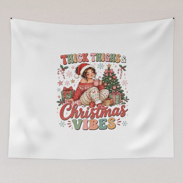 Item preview, Thick Thighs Christmas Vibes Sweatshirt designed and sold by butterflies-new.