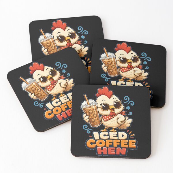 Item preview, Iced Coffee Hen Cute Cartoon Sunglasses Funny Coffee Quote Gift for Coffee Lovers designed and sold by Nightarel.