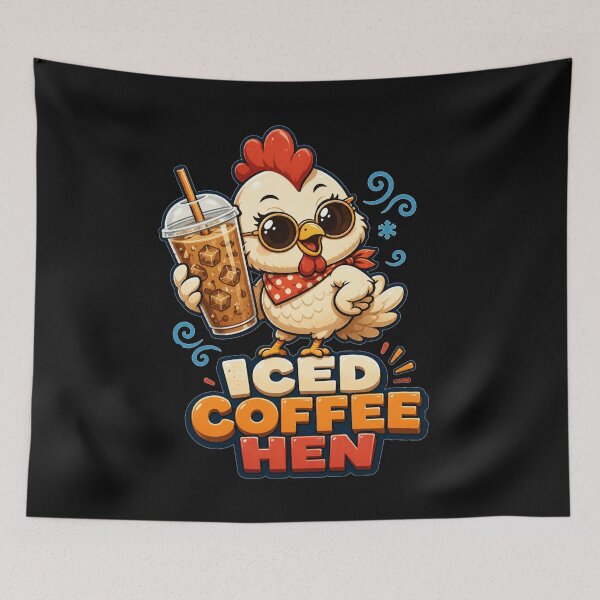 Item preview, Iced Coffee Hen Cute Cartoon Sunglasses Funny Coffee Quote Gift for Coffee Lovers designed and sold by Nightarel.