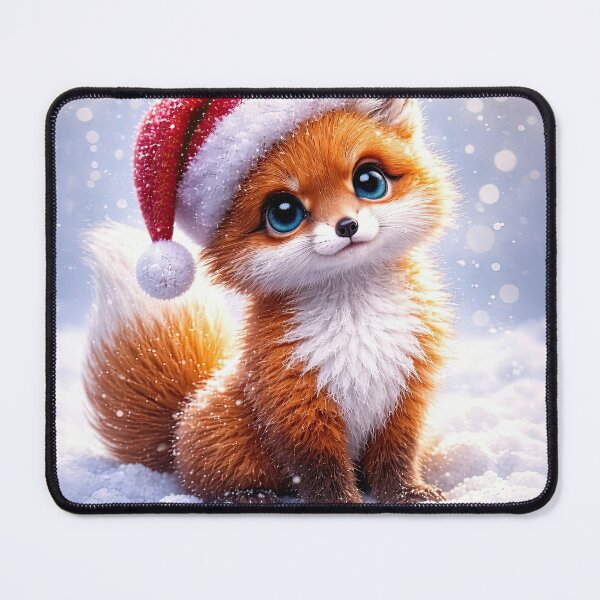 Item preview, Adorable Fox with Santa Hat Christmas Holiday designed and sold by Stephanie Laird.