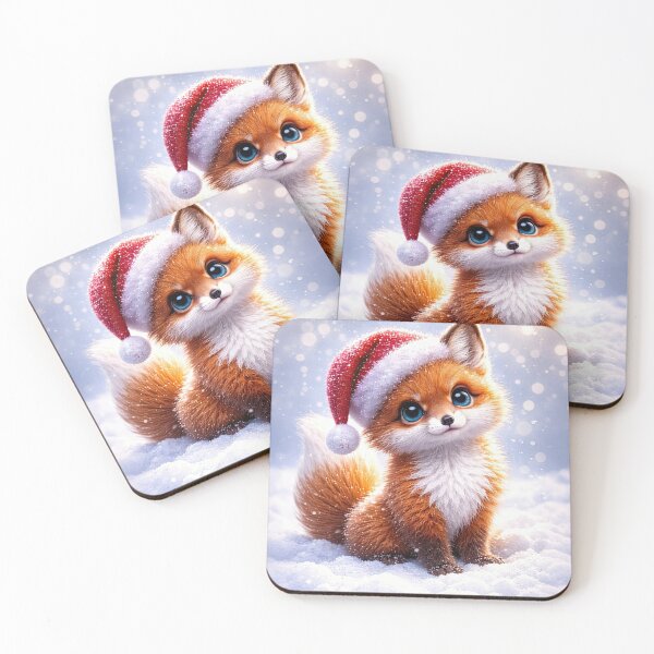 Item preview, Adorable Fox with Santa Hat Christmas Holiday designed and sold by Stephanie Laird.