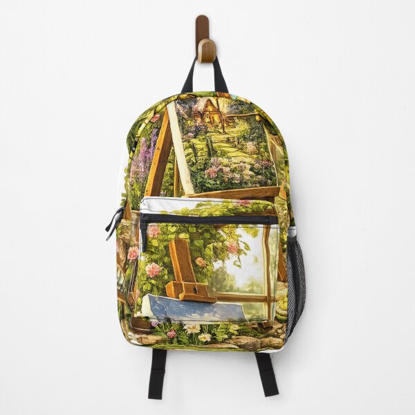 Item preview, Frog Artist Painting a Cozy Spring Cottage designed and sold by Lumivo Studio.