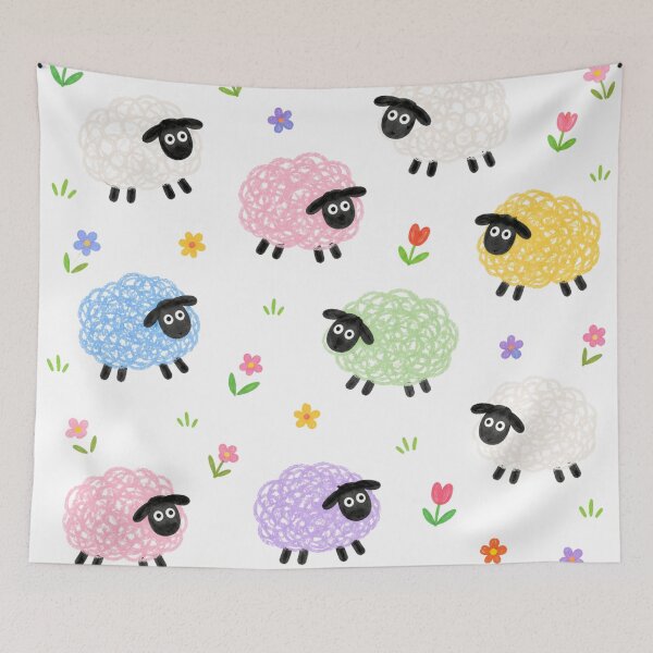 Item preview, Pastel Scribble Sheep Garden designed and sold by Bellassi.