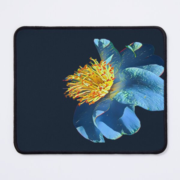Item preview, Electric Blue Camellia Burst - Neon Botanical Art designed and sold by BalkanBloomArt.