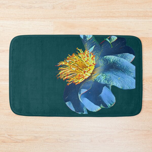 Item preview, Electric Blue Camellia Burst - Neon Botanical Art designed and sold by BalkanBloom.