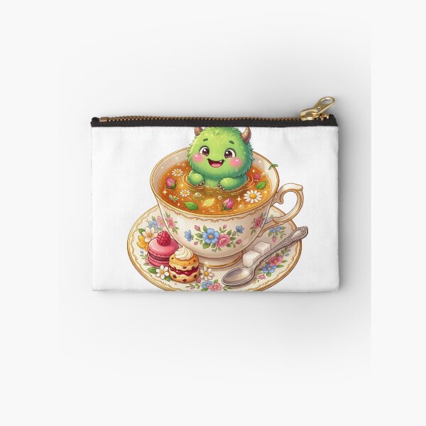 Item preview, Smiling monster relaxing in teacup designed and sold by kidoramagic.