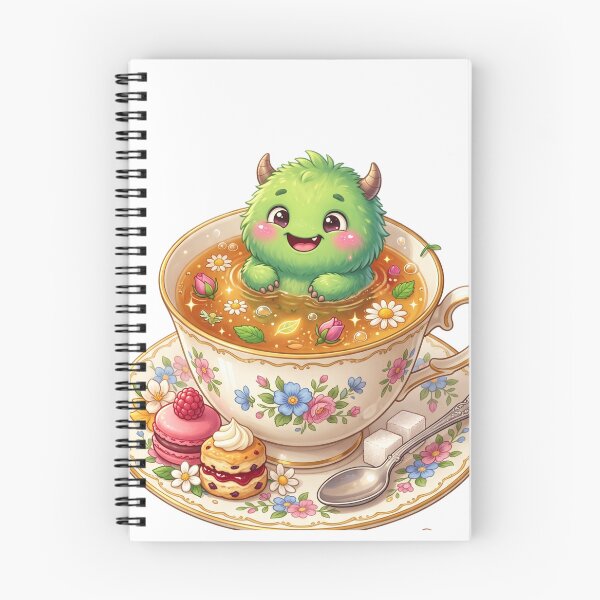 Item preview, Smiling monster relaxing in teacup designed and sold by kidoramagic.