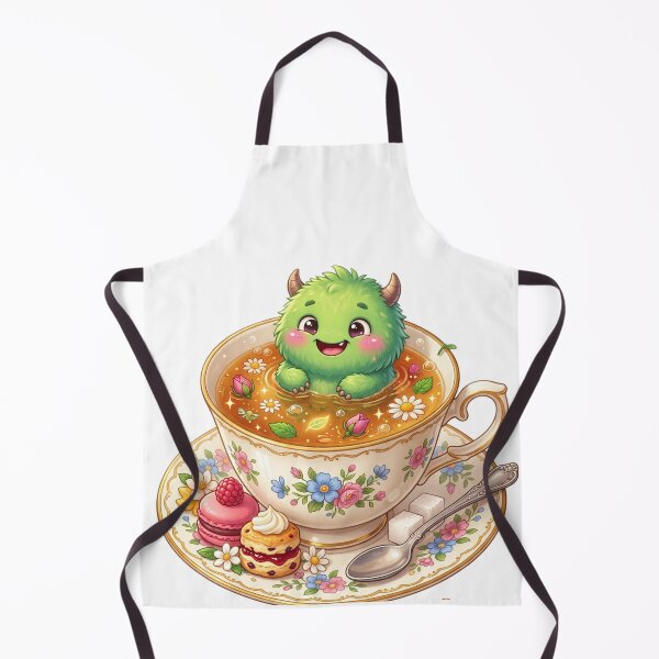 Item preview, Smiling monster relaxing in teacup designed and sold by kidoramagic.
