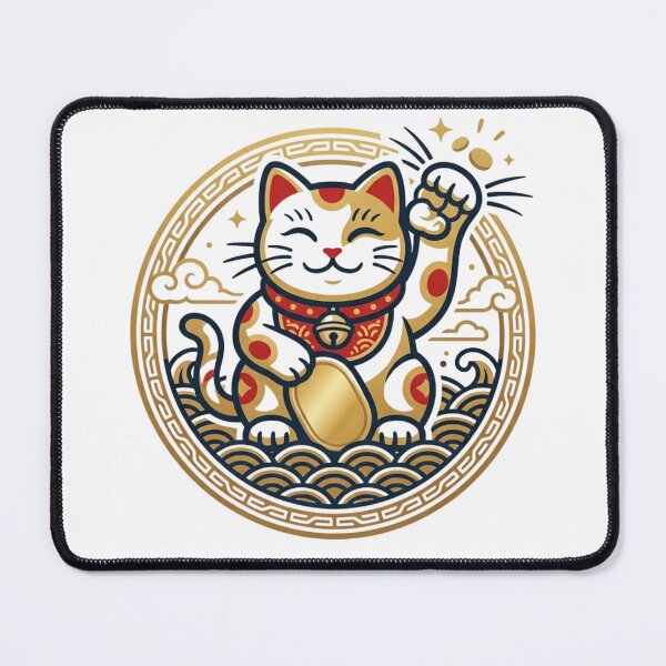 Item preview, Japanese Lucky Cat Maneki Neko Circle Emblem designed and sold by dcdjapan.