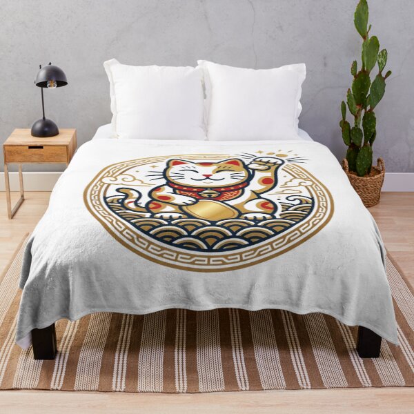 Item preview, Japanese Lucky Cat Maneki Neko Circle Emblem designed and sold by dcdjapan.