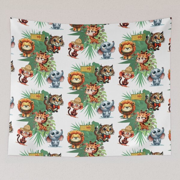 Item preview, Cute Safari Summer Animals Kawaii Jungle Adventure designed and sold by Szpaku desart .