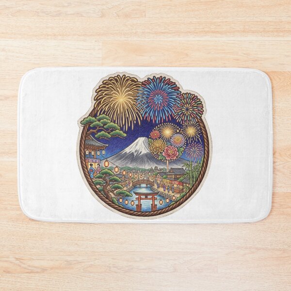Item preview, Japanese Summer Festival Fireworks Colored Pencil Art designed and sold by dcdjapan.