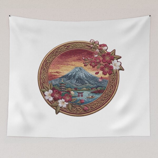 Item preview, Dramatic Sunset Mt Fuji Torii Gate Patch designed and sold by dcdjapan.