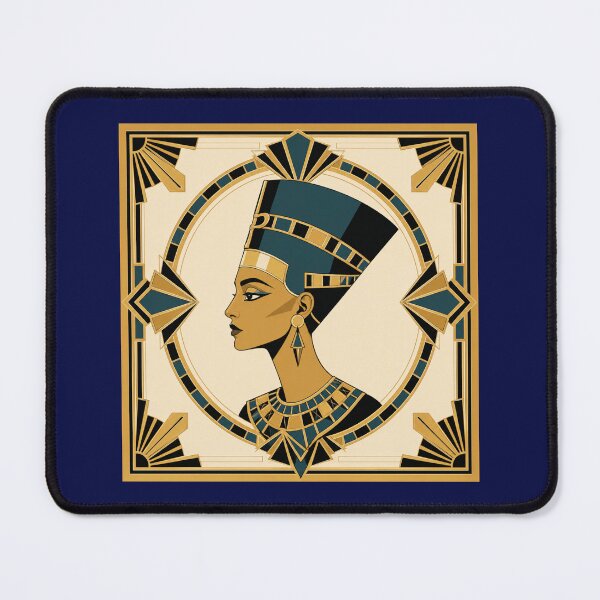 Item preview, Nefertiti Art Deco Portrait Gold Teal Print designed and sold by Inkworksbyshery.