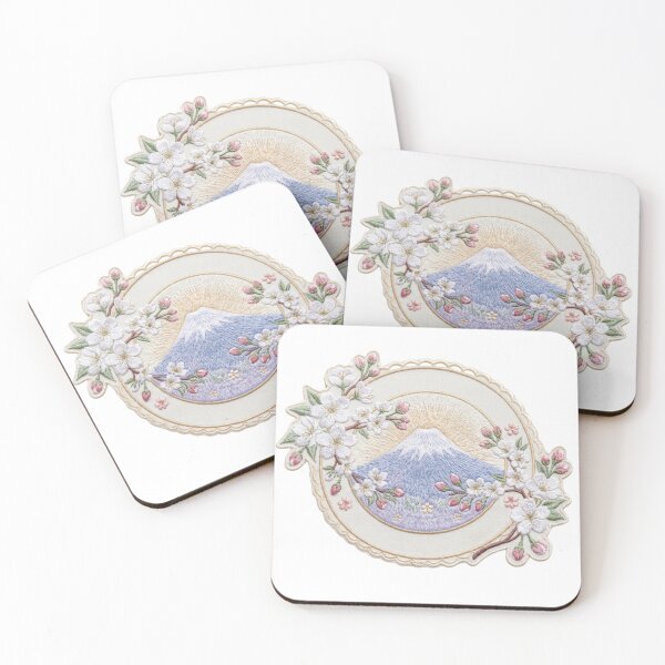 Item preview, Sunrise Mt Fuji Cherry Blossom Badge Art designed and sold by dcdjapan.