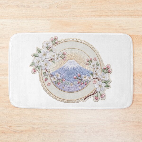 Item preview, Sunrise Mt Fuji Cherry Blossom Badge Art designed and sold by dcdjapan.