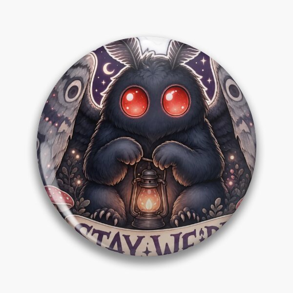 Item preview, Cute Mothman Stay Weird Glowing Red Eyes Plum Purple designed and sold by StickyGuys.