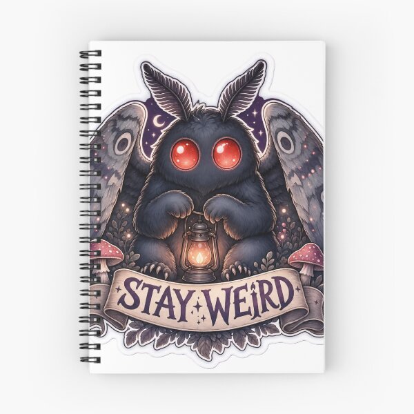 Item preview, Cute Mothman Stay Weird Glowing Red Eyes Plum Purple designed and sold by StickyGuys.