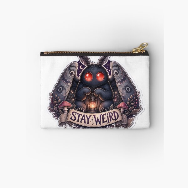 Item preview, Cute Mothman Stay Weird Glowing Red Eyes Plum Purple designed and sold by StickyGuys.