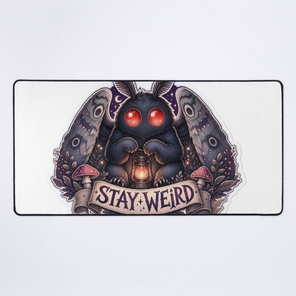 Item preview, Cute Mothman Stay Weird Glowing Red Eyes Plum Purple designed and sold by StickyGuys.