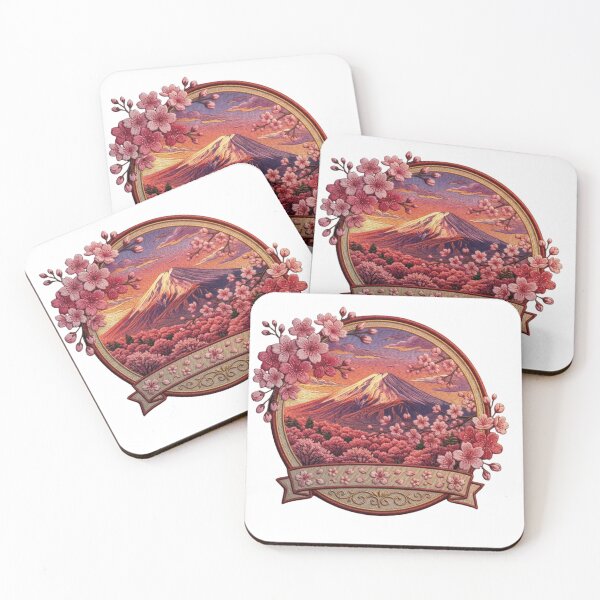 Item preview, Sunset Mt Fuji Cherry Blossom Patch Art designed and sold by dcdjapan.