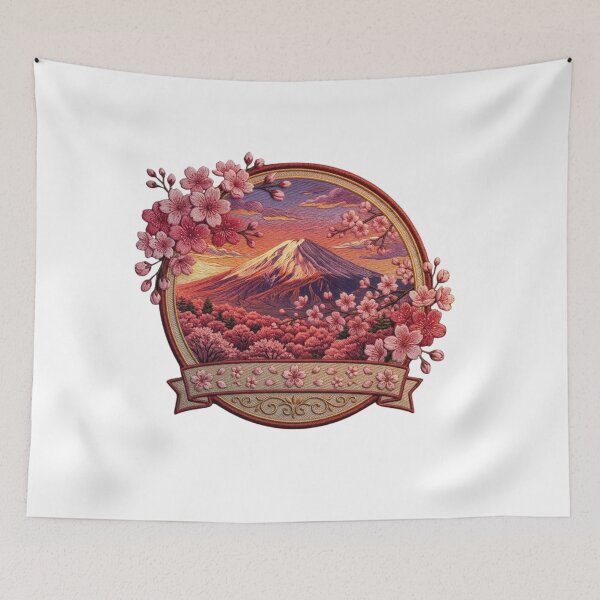 Item preview, Sunset Mt Fuji Cherry Blossom Patch Art designed and sold by dcdjapan.