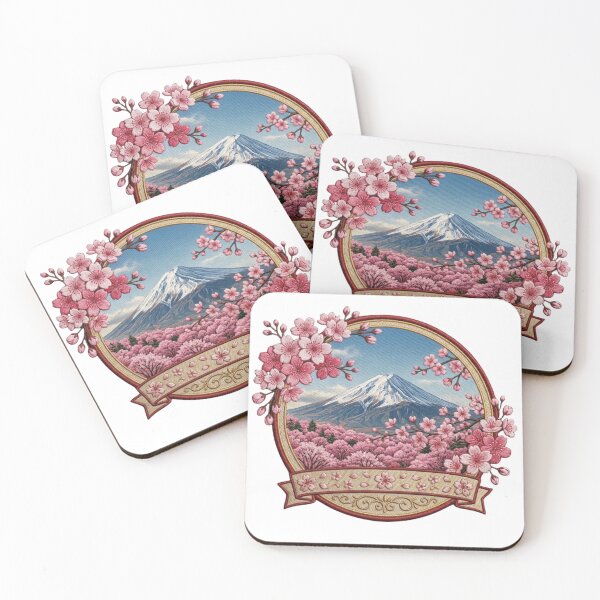 Item preview, Mt Fuji Cherry Blossom Embroidered Patch Design designed and sold by dcdjapan.