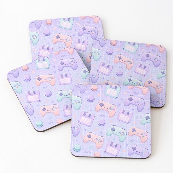 Item preview, Pastel Cosy Gaming Controllers And Grids Retro Seamless Pattern Soft Lilac designed and sold by StickyGuys.