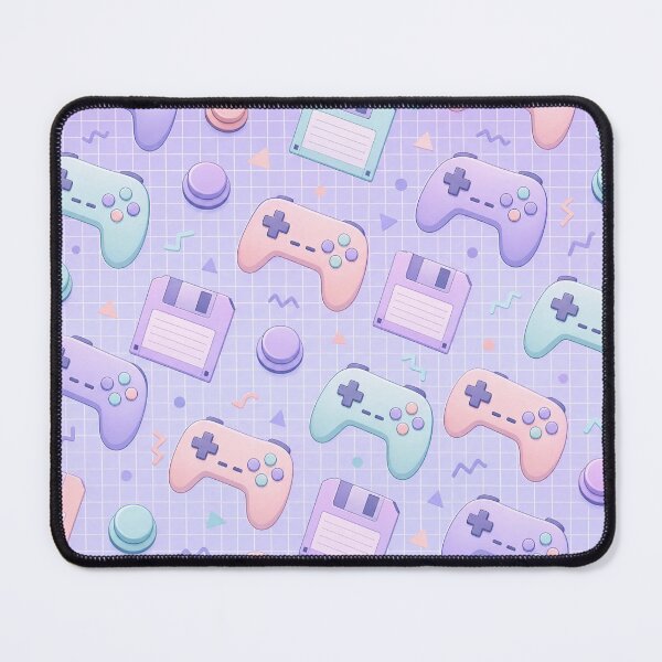 Item preview, Pastel Cosy Gaming Controllers And Grids Retro Seamless Pattern Soft Lilac designed and sold by StickyGuys.