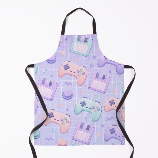 Item preview, Pastel Cosy Gaming Controllers And Grids Retro Seamless Pattern Soft Lilac designed and sold by StickyGuys.