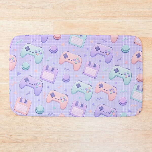 Item preview, Pastel Cosy Gaming Controllers And Grids Retro Seamless Pattern Soft Lilac designed and sold by StickyGuys.