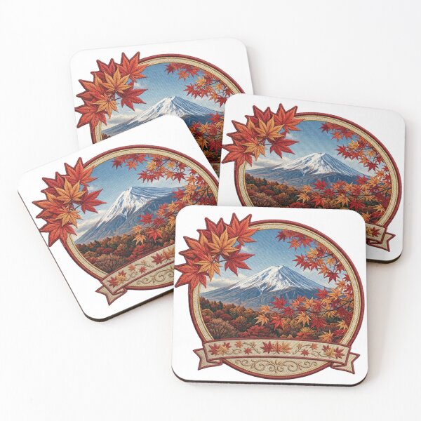 Item preview, Mt Fuji Autumn Leaves Embroidered Patch Art designed and sold by dcdjapan.