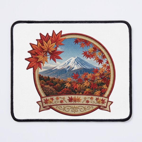 Item preview, Mt Fuji Autumn Leaves Embroidered Patch Art designed and sold by dcdjapan.