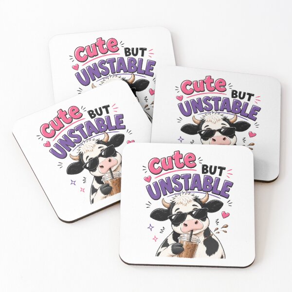 Item preview, Cute but unstable cow with iced coffee designed and sold by HandicraftArt.