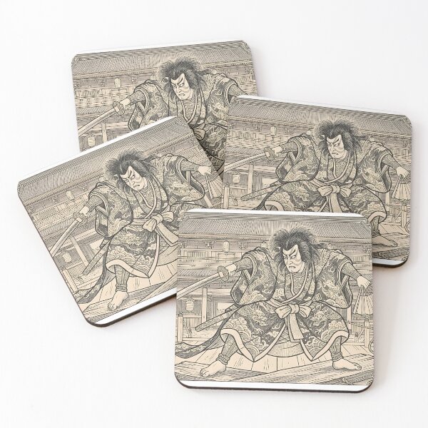 Item preview, Dynamic Kabuki Warrior Colored Pencil Drawing designed and sold by dcdjapan.