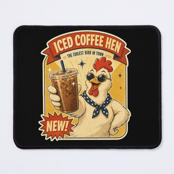 Item preview, Iced Coffee Hen Vintage Badge Duo Art Funny Coffee Quote Gift for Coffee Lovers designed and sold by Nightarel.