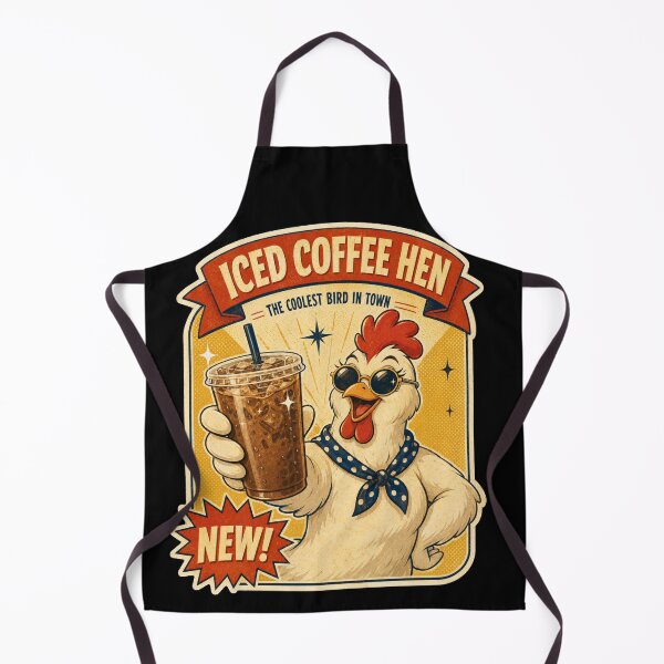 Item preview, Iced Coffee Hen Vintage Badge Duo Art Funny Coffee Quote Gift for Coffee Lovers designed and sold by Nightarel.