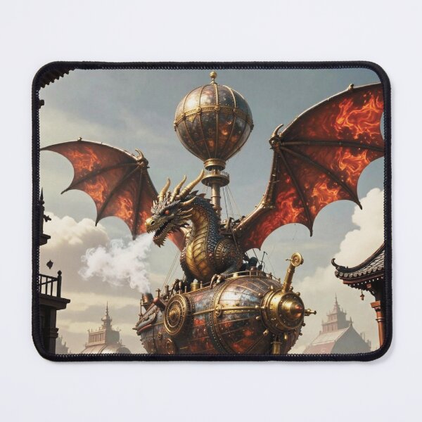 Item preview, Steampunk Dragon Airship in Epic Illustration Style designed and sold by Lucia Amaris Art.