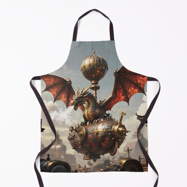 Item preview, Steampunk Dragon Airship in Epic Illustration Style designed and sold by Lucia Amaris Art.