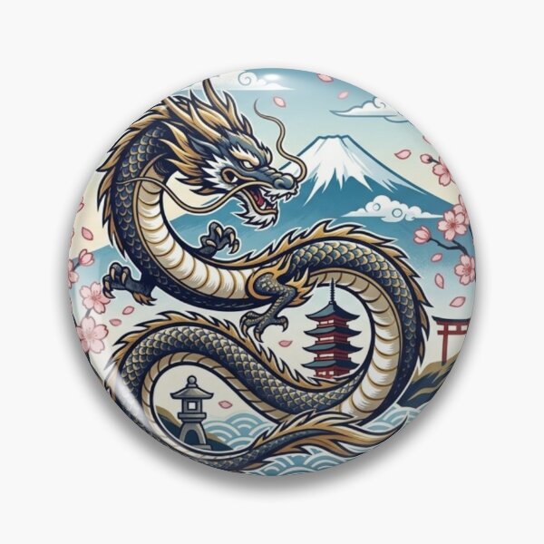 Item preview, Traditional Japanese Dragon Emblem designed and sold by dcdjapan.