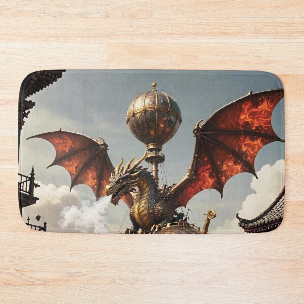 Item preview, Steampunk Dragon Airship in Epic Illustration Style designed and sold by Lucia Amaris Art.