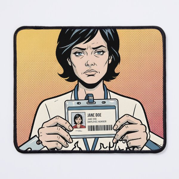 Item preview, ID Badge Corporate Identity Minimalist Comic Poster designed and sold by DuckOddity.