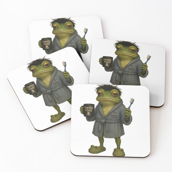 Item preview, Grumpy Morning Frog designed and sold by SurrealSproutz.