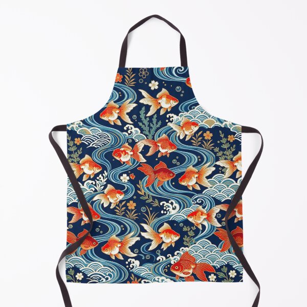 Item preview, Vibrant Traditional Japanese Goldfish and Waves Pattern designed and sold by dcdjapan.