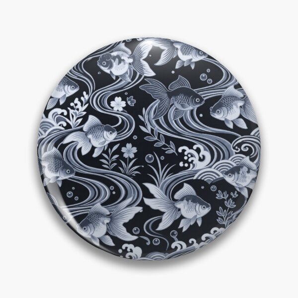 Item preview, Vibrant Traditional Japanese Goldfish and Waves Pattern designed and sold by dcdjapan.