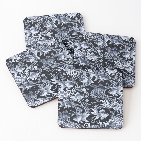 Item preview, Vibrant Traditional Japanese Goldfish and Waves Pattern designed and sold by dcdjapan.