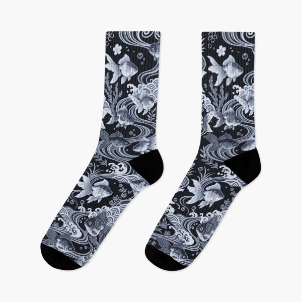 Item preview, Vibrant Traditional Japanese Goldfish and Waves Pattern designed and sold by dcdjapan.